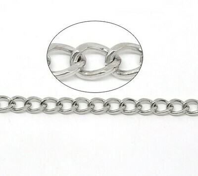 Bracelet chaînette à garnir pour breloques charms 20 cm argenté