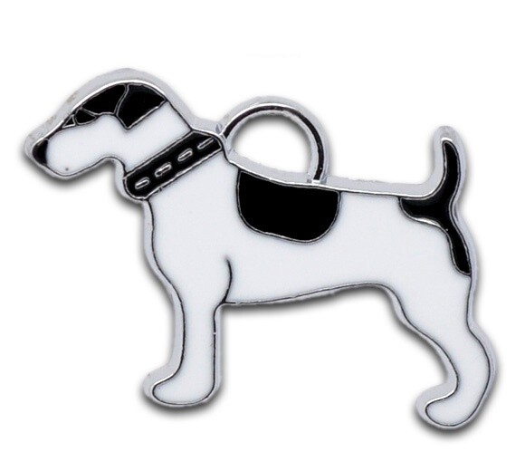 2 pendentifs breloques émaillés chien 26 x 18 mm