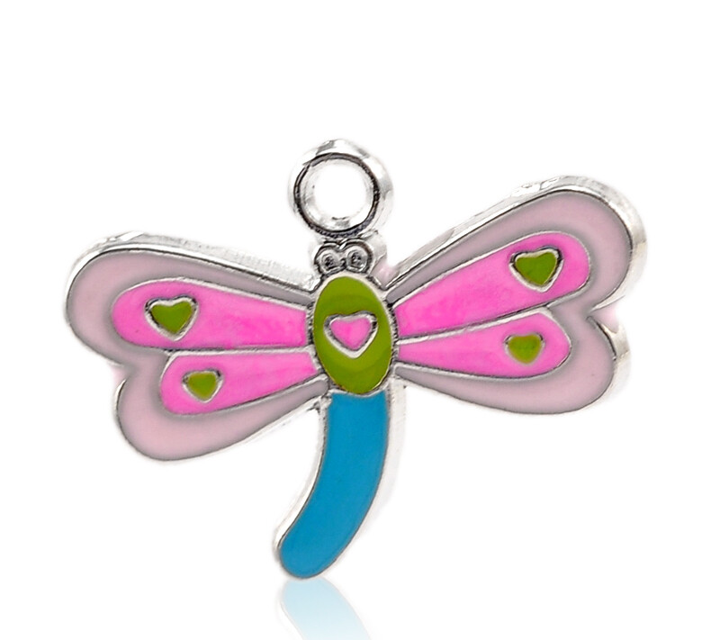 2 pendentifs breloques émaillés papillon 24 x 18 mm