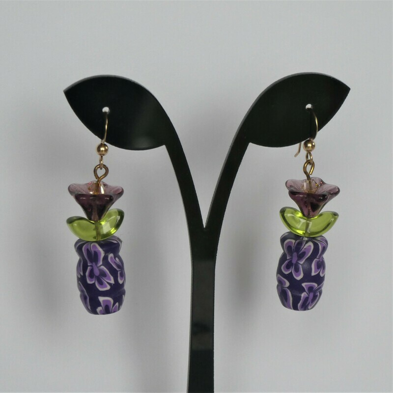 Boucles d'oreilles pot de fleur