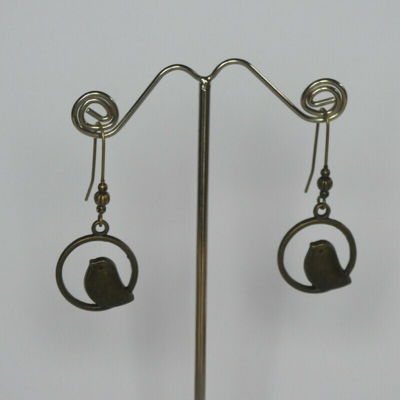 Boucles d'oreilles oiseau de bronze