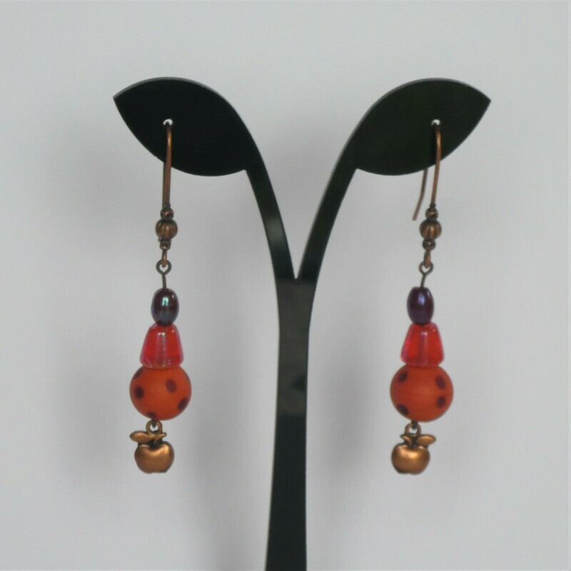 Boucles d'oreilles pomme orangée