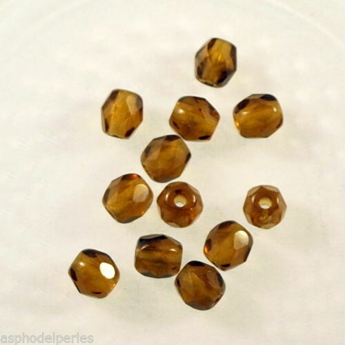 50 facettes de Bohème 4 mm havane