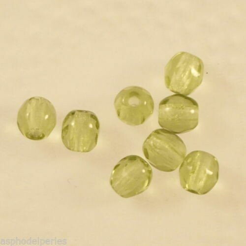 50 facettes de Bohème 4 mm olivine