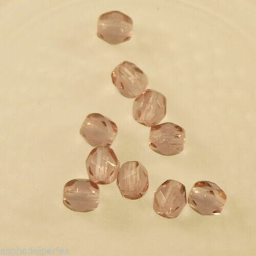 50 facettes de Bohème 4 mm roseline