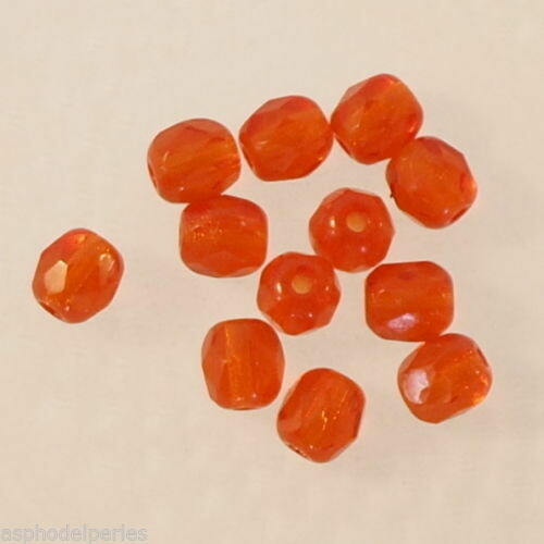 50 facettes de Bohème 4 mm mandarine