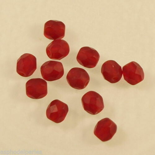 50 facettes de Bohème 4 mm tomate mat