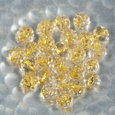 10 facettes de Bohème rondes rose bud 5/6 mm crystal gold lined