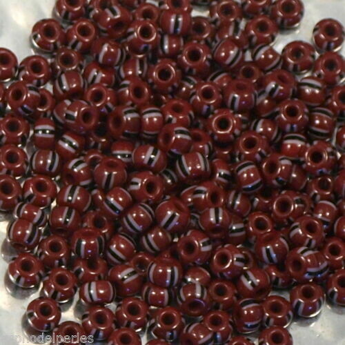 20 g de mélange de rocaille marron-rouge avec noir et blanc Preciosa taille 6