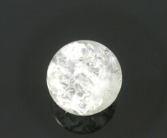 15 perles en verre craquelé transparent  8 mm
