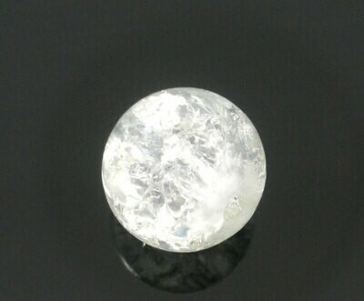15 perles en verre craquelé transparent 8 mm