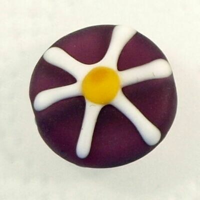 Perle en verre de Bohème soleil fuchsia 17x6 mm