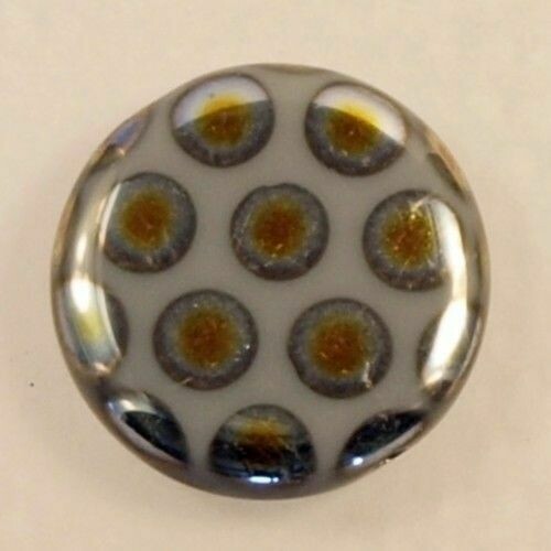 2 perles peacock disque gris avec ronds marée 17 mm