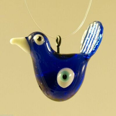 2 breloques en verre oiseau bleu turc amulette porte bonheur contre mauvais oeil