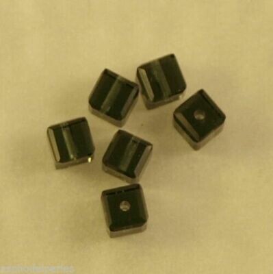 6 cubes en cristal de Swarovski 4 mm morion - ref5601