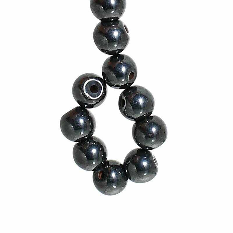 25 perles d'hématite rondes 4 mm environ aimantées