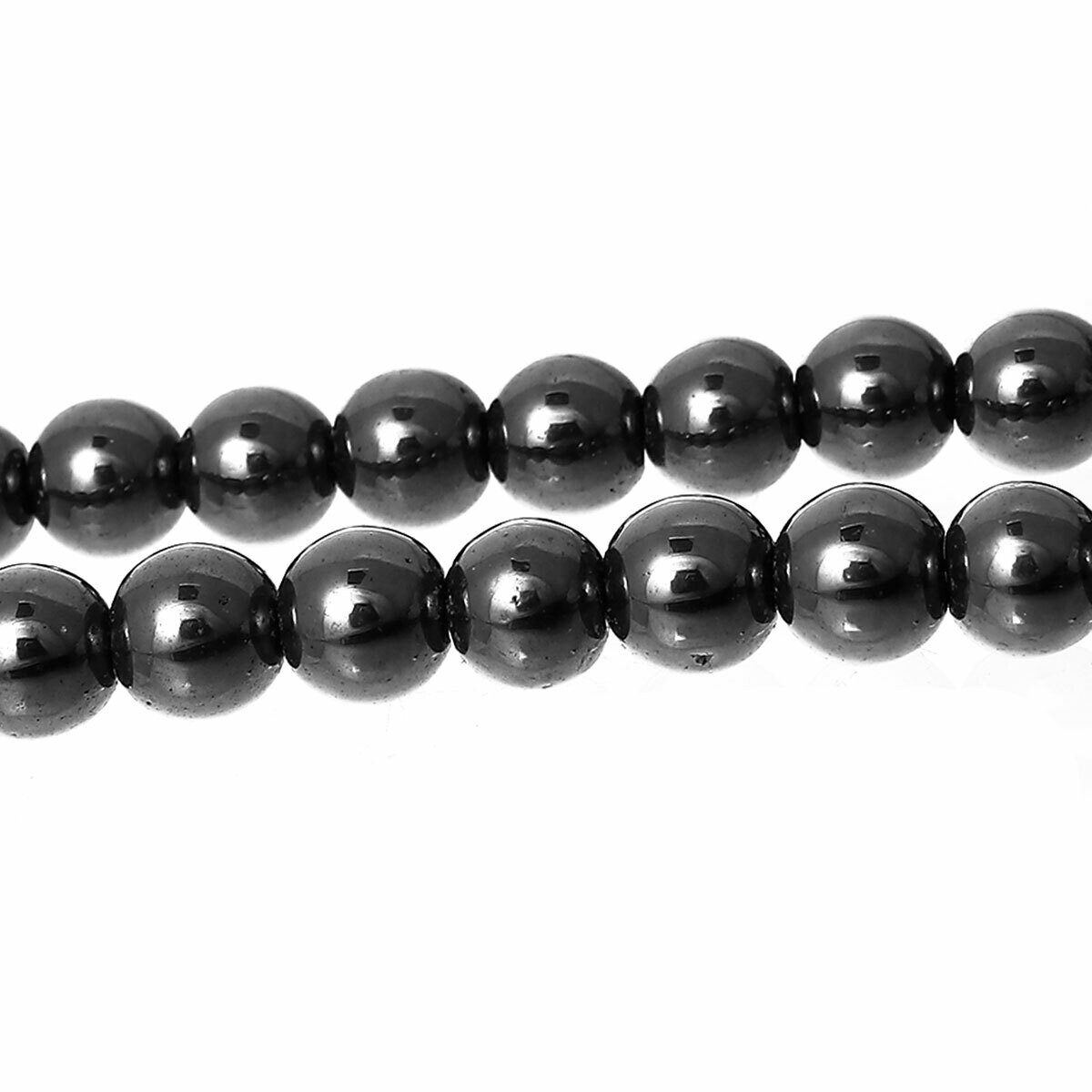 15 perles d'hématite rondes 6 mm environ