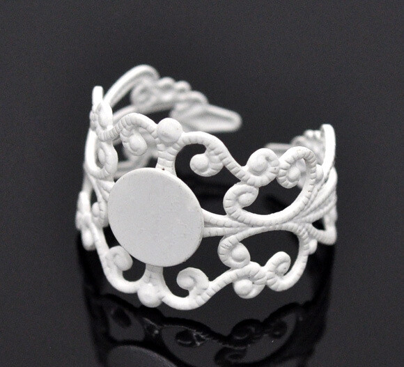 Support de bague réglable métal blanc 18,3 mm