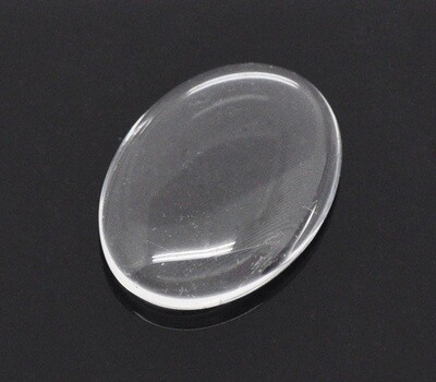 4 cabochons ovales en verre transparent 18 x 13 mm