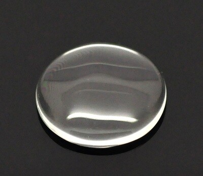 2 cabochons ronds en verre transparent 21 mm