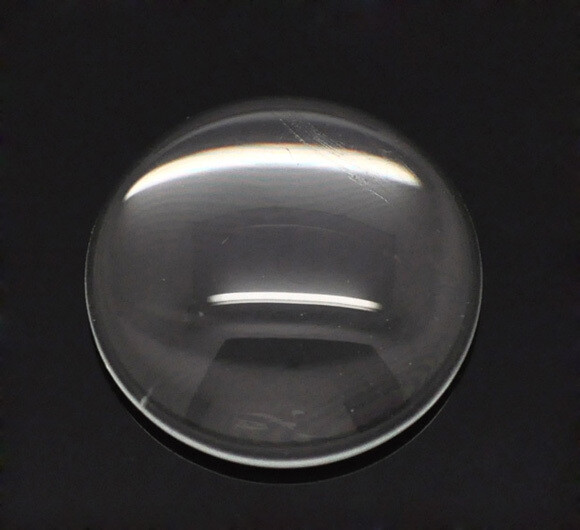 6 cabochons ronds en verre transparent 14 mm