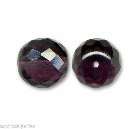2 perles à facettes de Bohème 14 mm lilas