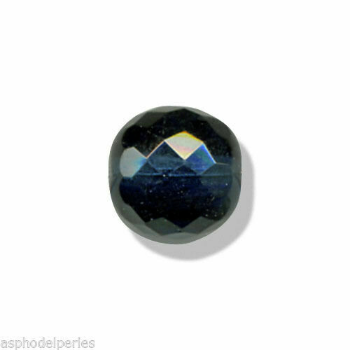 2 perles à facettes de Bohème 14 mm Montana foncé