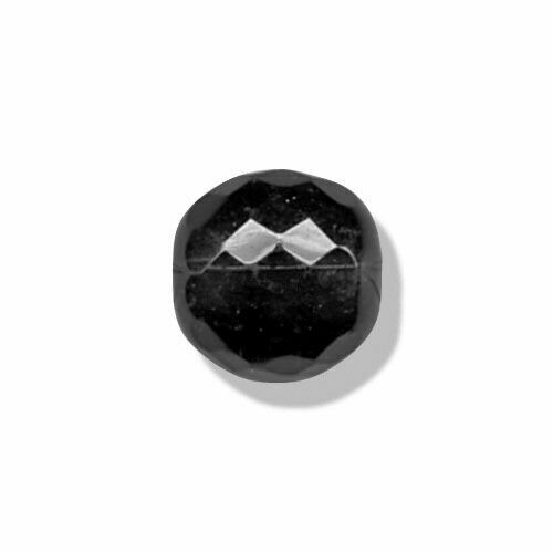 2 perles à facettes de Bohème 14 mm noir