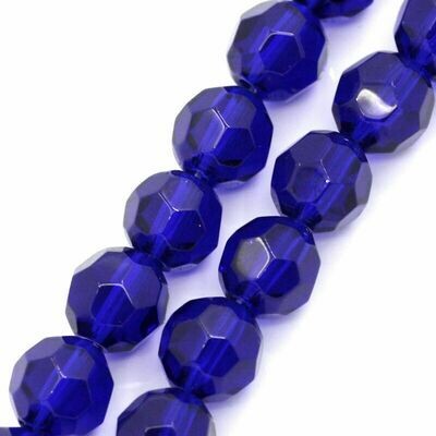 10 perles à facettes de Bohème 8 mm bleu cobalt