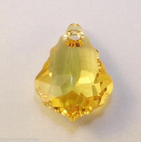 Pendant baroque en cristal de Swarovski 6090 Light Topaze 16x11 mm