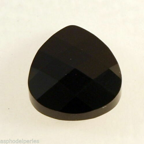 Pendentif briolette plate en cristal de Swarovski 6012 jet noir 11x10 mm