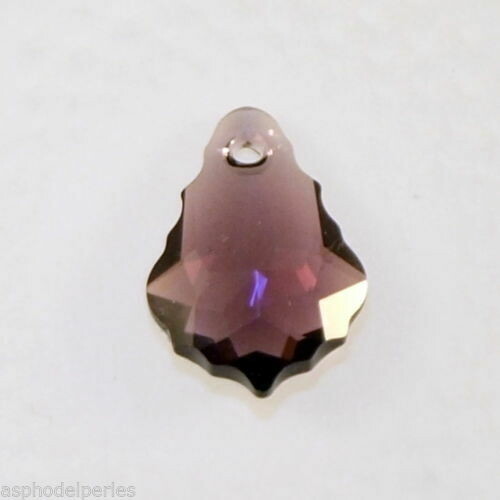 Pendant baroque en cristal de Swarovski 6090 Amethyst 16x11 mm