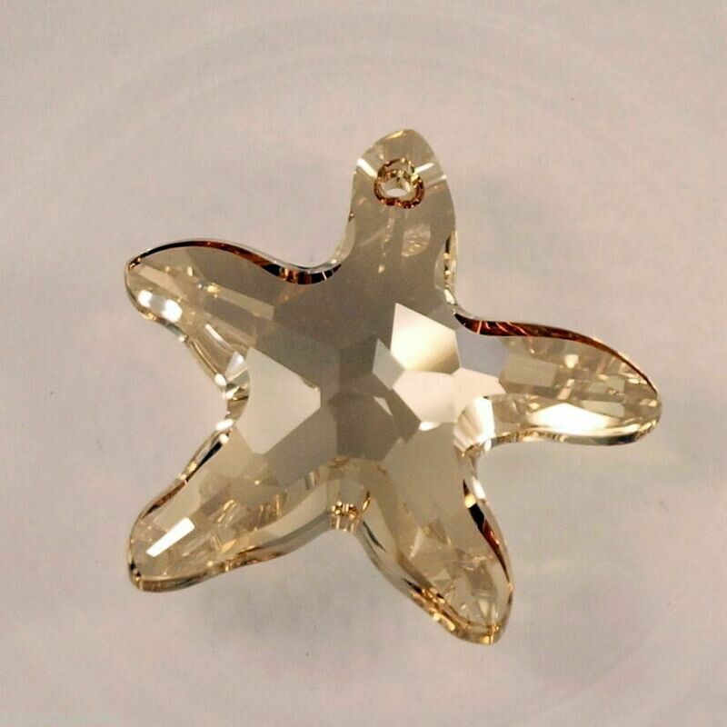 Pendant étoile de mer en cristal de Swarovski 6721 golden shadow  28 mm