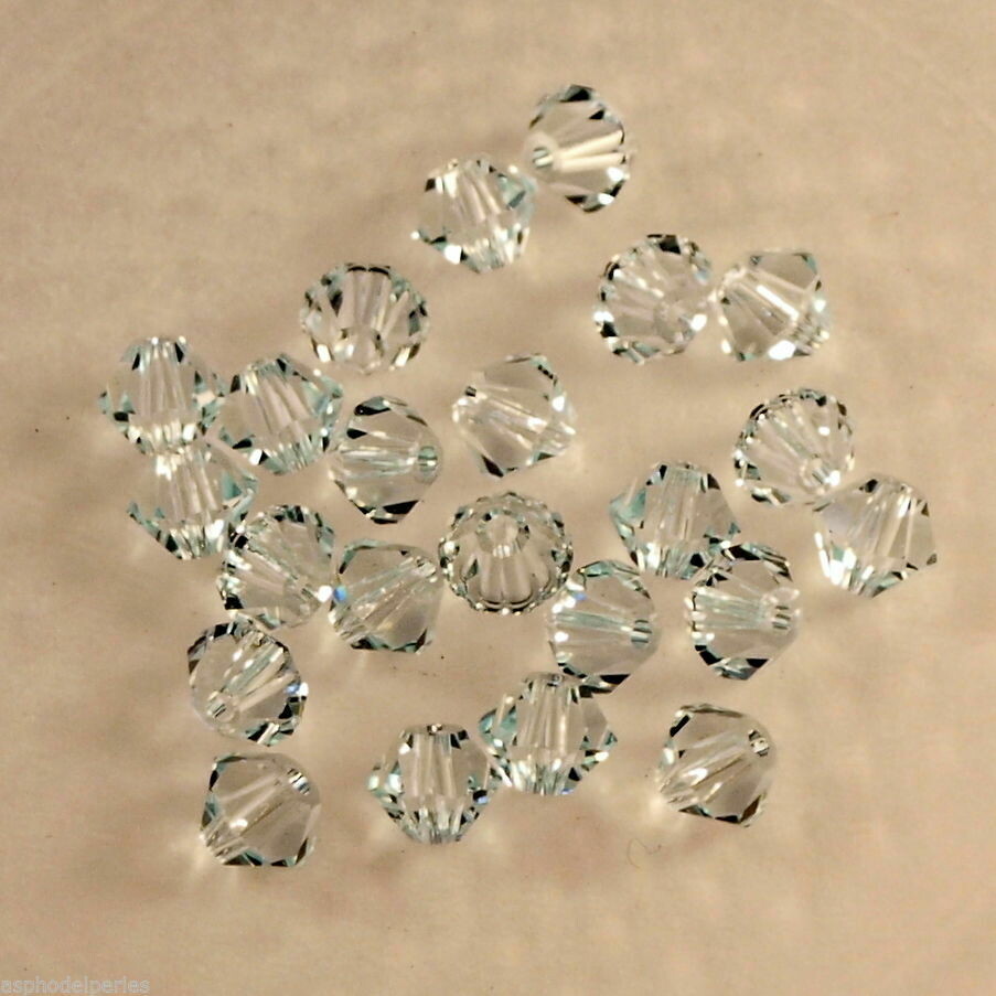 50 perles  toupies en cristal de Swarovski  5328 Light Azor 4 mm