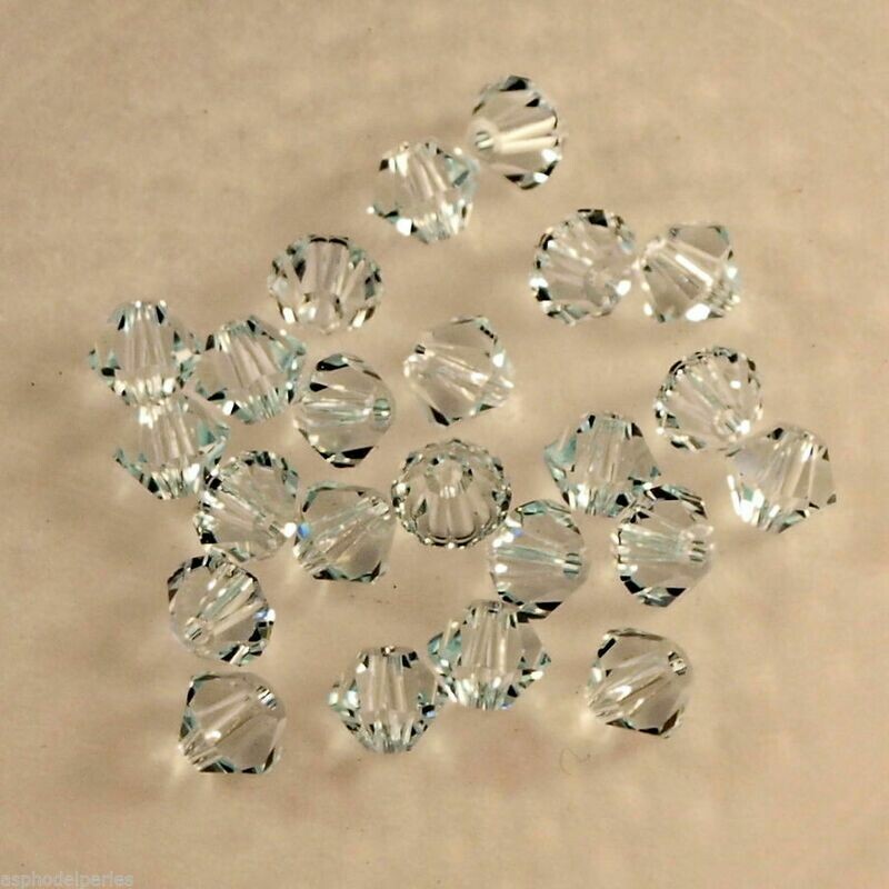 50 perles  toupies en cristal de Swarovski  5328 Light Azor 4 mm