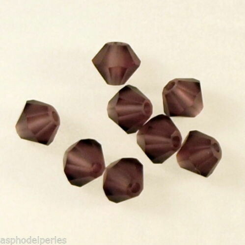 50 perles toupies en cristal de Swarovski 5301 Amethyst Mat Finish 4 mm