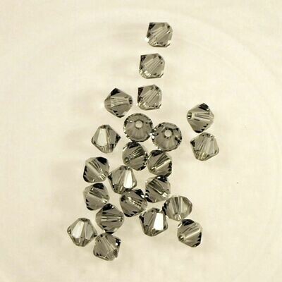 50 perles toupies en cristal de Swarovski 5328 Black Diamond 4 mm