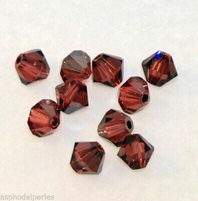 50 perles toupies en cristal de Swarovski 5301 Padparadscha Satin 4 mm