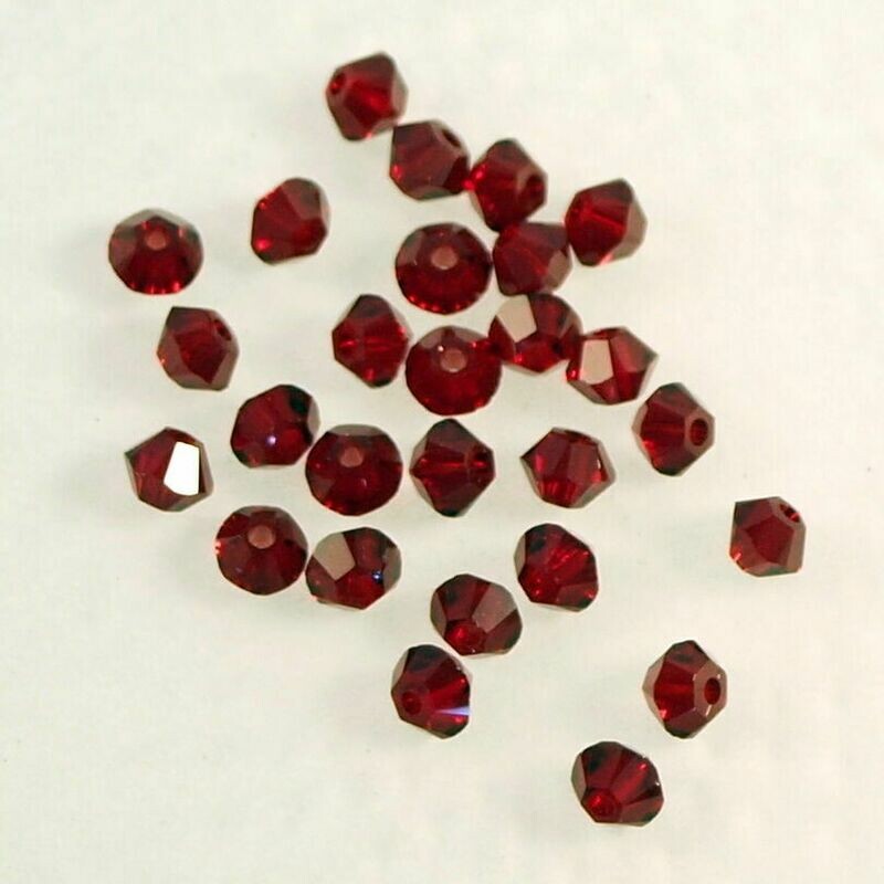 50 perles  toupies en cristal de Swarovski  5328 Siam 3 mm