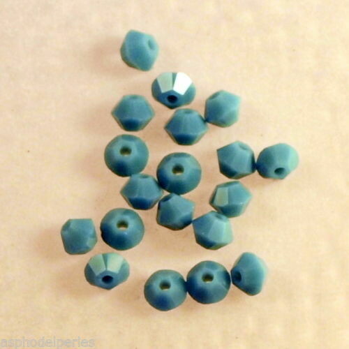 50 perles  toupies en cristal de Swarovski  5328 Turquoise 3 mm