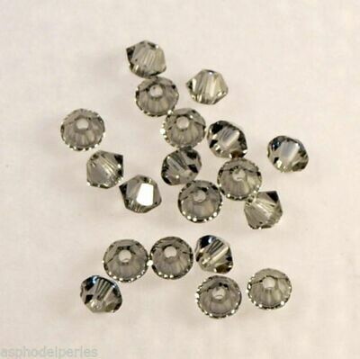 50 perles toupies en cristal de Swarovski 5328 Black diamond 3 mm