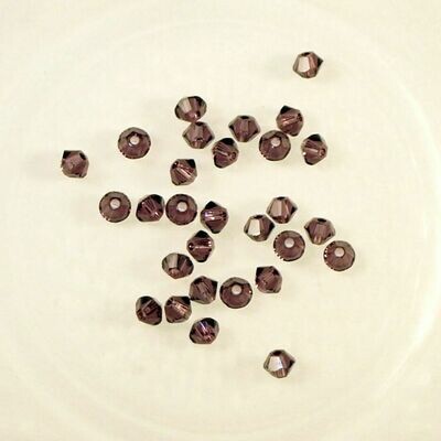 50 perles toupies en cristal de Swarovski 5328 Amethyst 3 mm