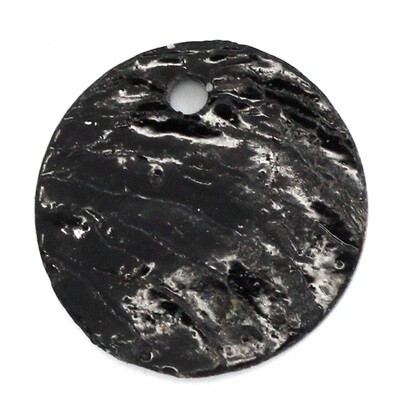 10 pendentifs coquillage rond noir 13 mm