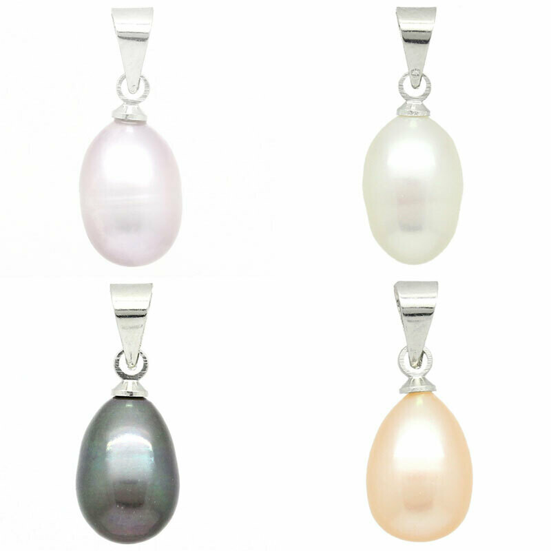 Pendentif perle de nacre 18 x 8 mm blanche