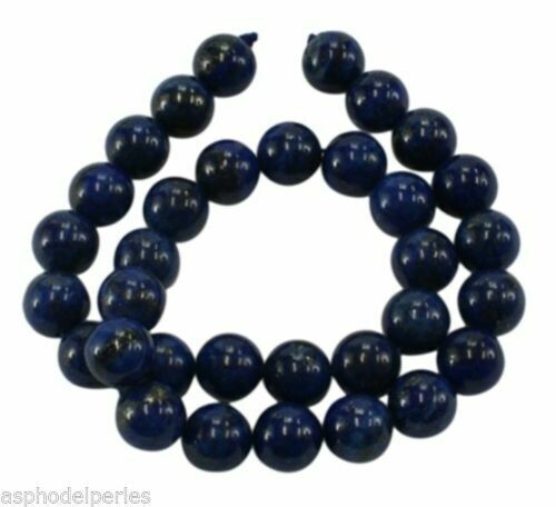 4 perles rondes en LAPIS LAZULI 8 mm