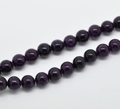 6 perles rondes en fluorite violette 8 mm