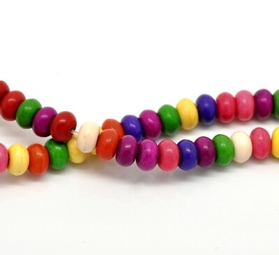 20 perles donut en HOWLITE couleurs variées 8 X 5 mm