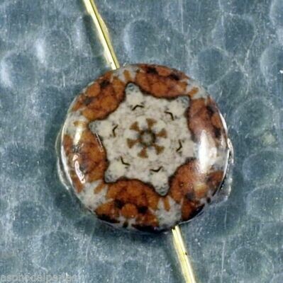 Decoupage bead ronde flocon kaleidoscope mandala 2cm