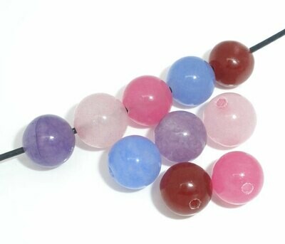 10 perles pierres couleurs variées 8 mm