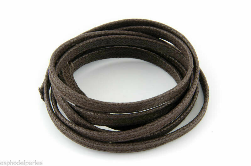 3 m de coton ciré plat 4 mm chocolat